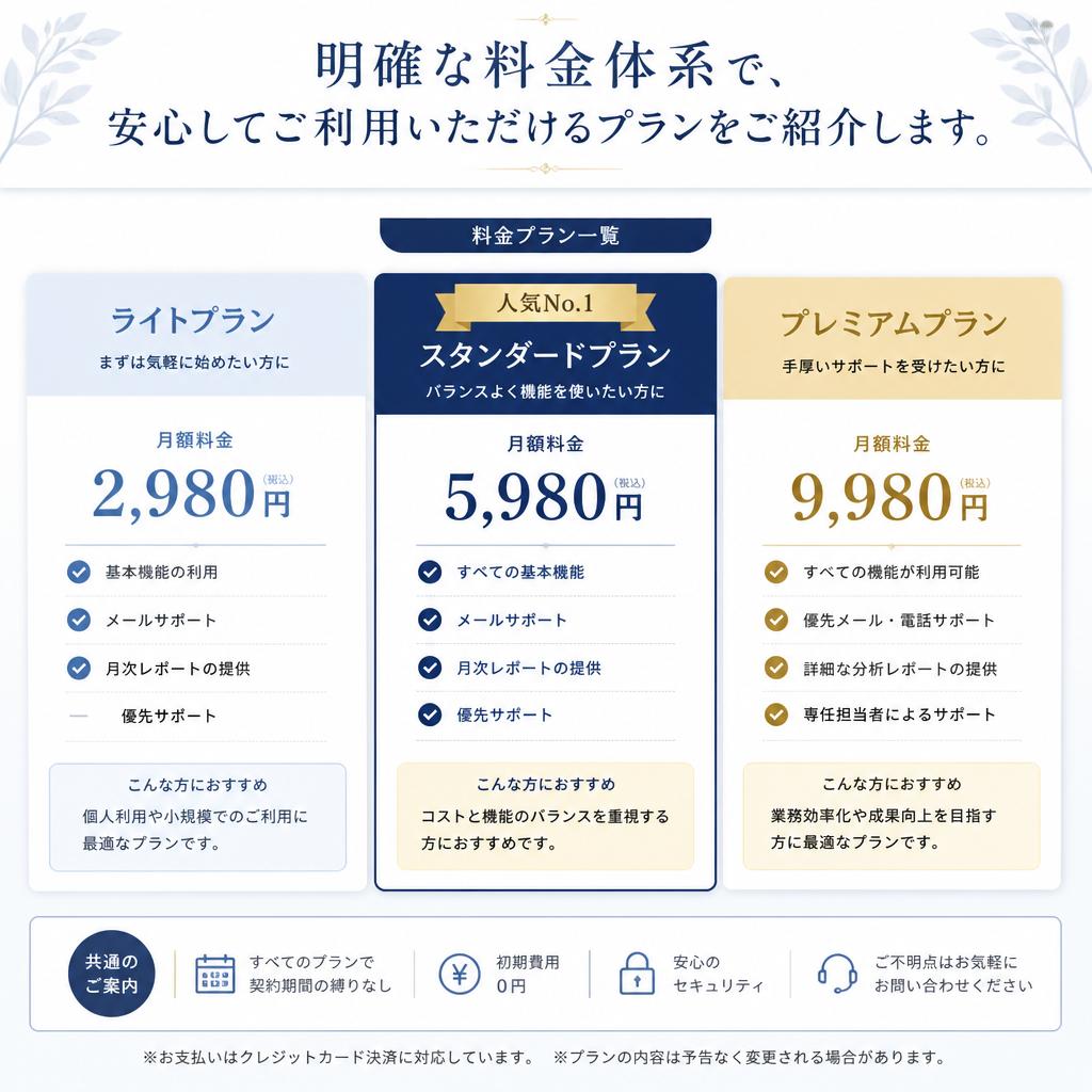 料金プランのご案内