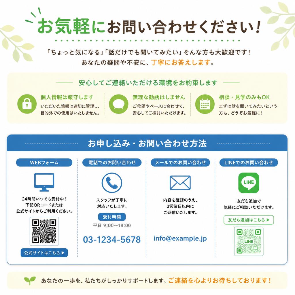 今すぐお問い合わせを！