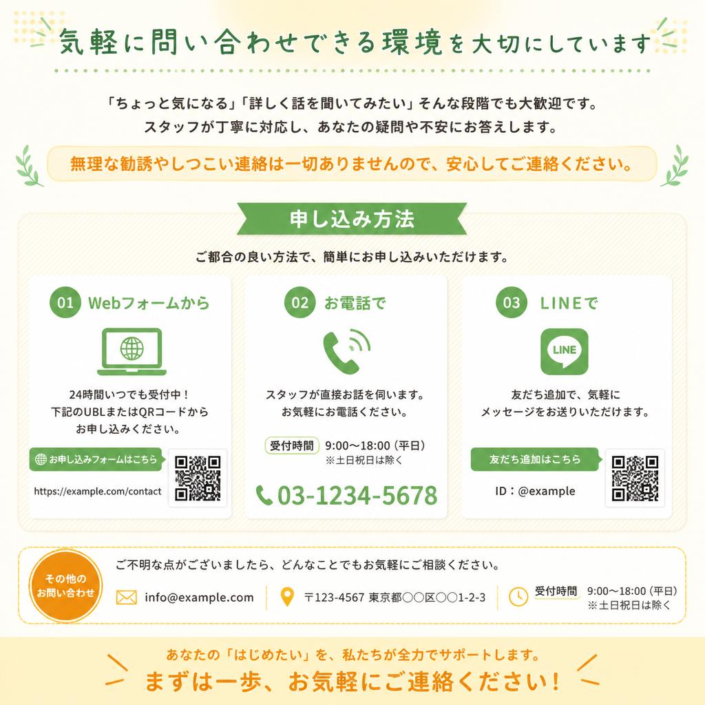 今すぐお問い合わせを！
