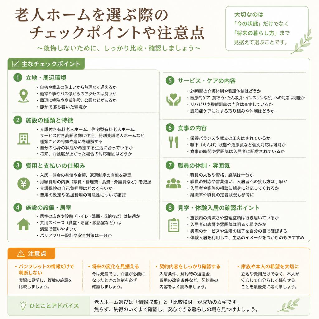 老人ホーム選びのポイント