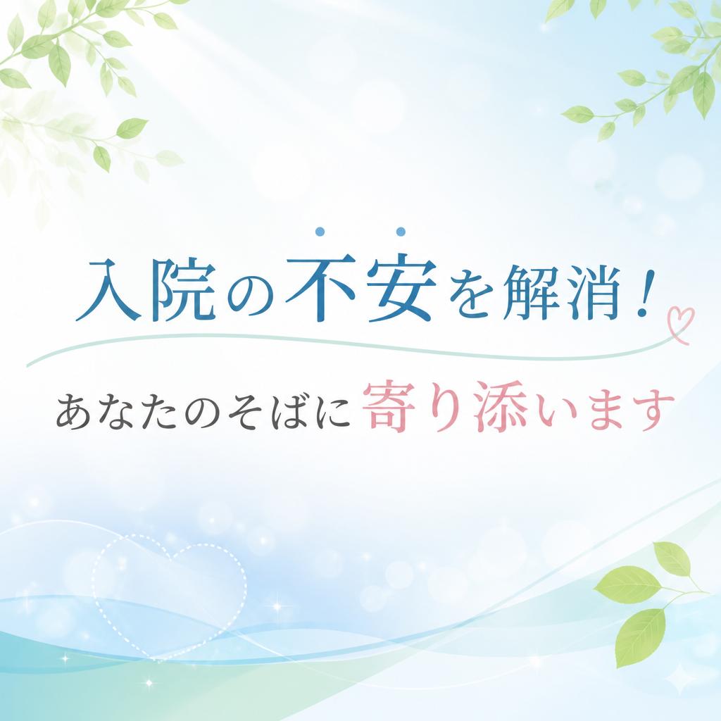 入院の不安を解消！あなたのそばに寄り添います
