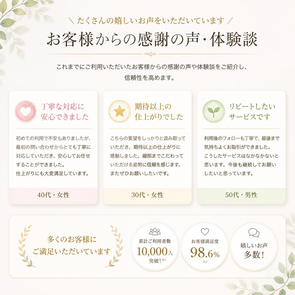 実績あるお客様の声